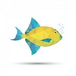 Abstract Fish Isolated On A White Backgrounds Stock Photo
