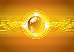 Abstract Gold Global Earth Technology Background, Stock Photo