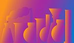 Abstract Of Laboratory Glassware For Testing Background Stock Photo