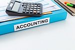 Accounting Work Background With Space Stock Photo