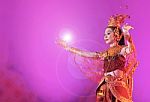 Actor Performs Thai Ancient Dancing Art Stock Photo