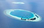 Aerial View From A Seaplane Of The Maldives Atolls Stock Photo