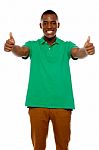 African Guy Showing Thumbs Up Stock Photo