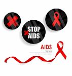 Aids Awareness Red Ribbon. World Aids Day Stock Photo