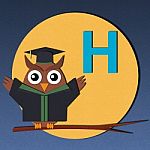 Alphabet H And Graduates Owl Stock Photo