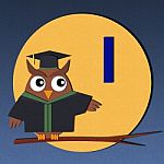 Alphabet I And Graduates Owl Stock Photo