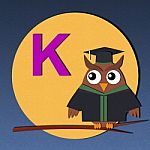 Alphabet K And Graduates Owl Stock Photo