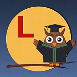 Alphabet L And Graduates Owl Stock Photo