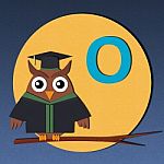Alphabet O And Graduates Owl Stock Photo