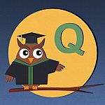 Alphabet Q And Graduates Owl Stock Photo