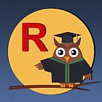 Alphabet R And Graduates Owl Stock Photo