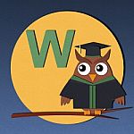Alphabet W And Graduates Owl Stock Photo