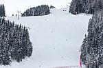 Alpine Ski Racing Course Stock Photo