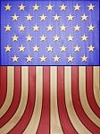 American Flag On Wood Plank Stock Photo