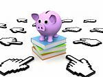 An Concept Image Of A Piggy With Books Stock Photo