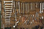 An Old Tools In A Master Workshop Stock Photo