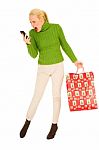 Angry Christmas Shopper Stock Photo