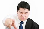 Angry Young Business Man Pointing At You  Stock Photo