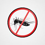 Anti Mosquito Symbol.mosquito Warning Sign Stock Photo
