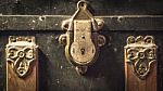 Antique Trunk Hardware Stock Photo