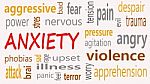 Anxiety Word Cloud On A White Background Stock Photo