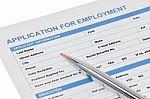 Application For Employment Form Stock Photo