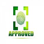 Approved Sign With Thumb Stock Photo