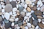 
Area Paved With Stones Of Many Colors. Walking Foot Comfort Sof Stock Photo