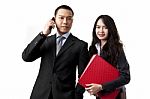 Asian Business Man And Woman Stock Photo