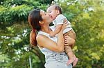 Asian Family Stock Photo