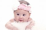 Asian Laughing Baby Stock Photo