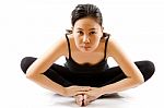Asian Woman Doing Yoga Stock Photo
