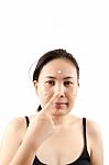 Asian Young Woman Make Up Stock Photo
