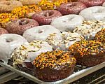 Assorted Freshly Made Donuts Stock Photo