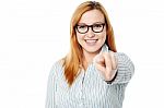 Attractive Lady Pointing You Out Stock Photo