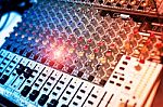 Audio Mixing Table Stock Photo