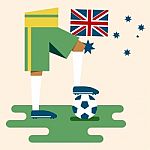 Australia National Soccer Kits Stock Photo