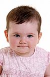 Baby In Pink Dress Stock Photo