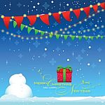 Back Drop Celebrate Winter Season Blue Background Stock Photo