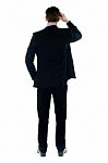 Back Pose Of Businessman Standing Stock Photo