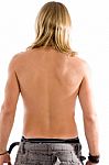 Back Pose Of Fit Male Stock Photo