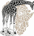 Background With A Giraffe Motif stock image