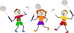 Badminton Kids Stock Photo