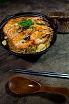 Baked Shrimp Vermicelli Stock Photo