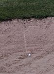 Ball In Sand Trap Stock Photo