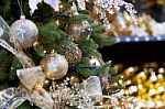 Balls On Christmas Tree Stock Photo