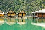 Bamboo Floating Resort Stock Photo