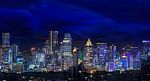 Bangkok City Night View Stock Photo