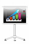 Bar Chart In Projector Stock Photo