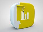 Bar Chart On Painting Roller Button Stock Photo